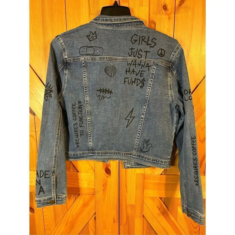 Mashed Potatoes premium denim jean jacket size small nwt (4987)￼